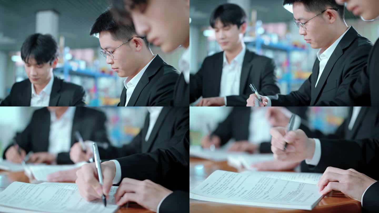 【4K】商务会议男子开会做笔记