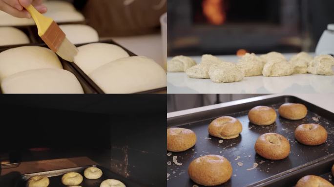 原生态手工烤制面包过程