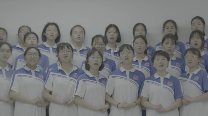 【4K灰度】中学生合唱排练高中大合唱