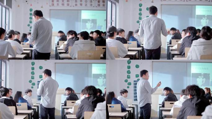 【4K】大学课堂老师讲课背影