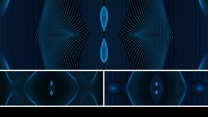 【宽屏时尚背景】蓝色曲线镜像唯美光点波纹
