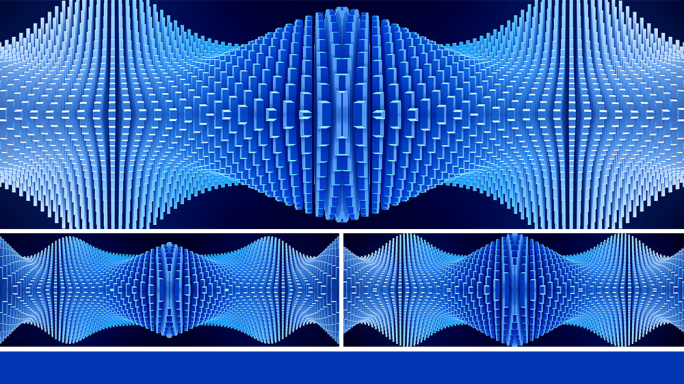 【宽屏时尚背景】蓝色方块创意几何起伏变化