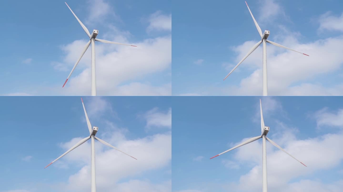 风力发电风车大风车快速转动新能源生态环保
