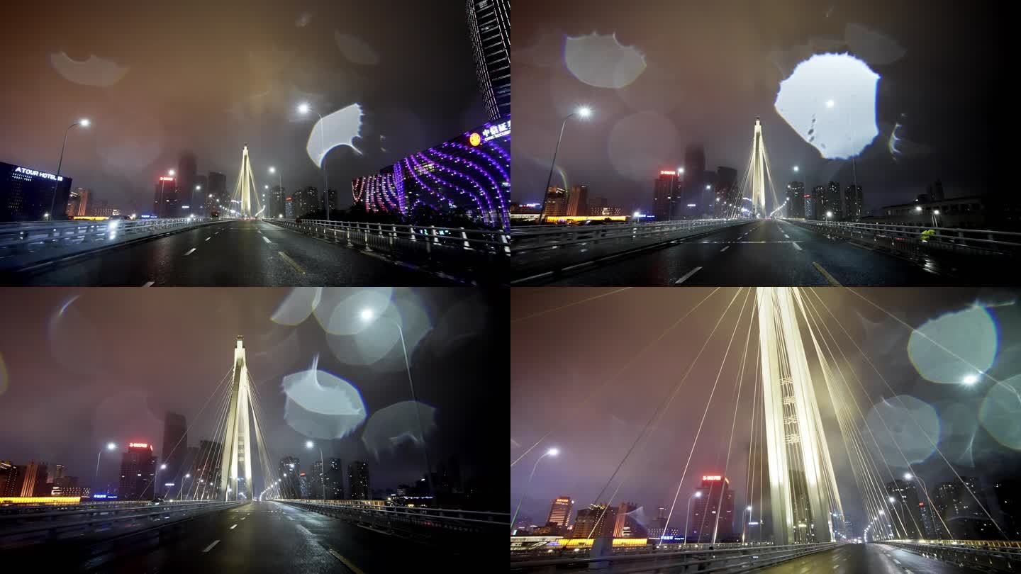 宁波三江口夜景航拍