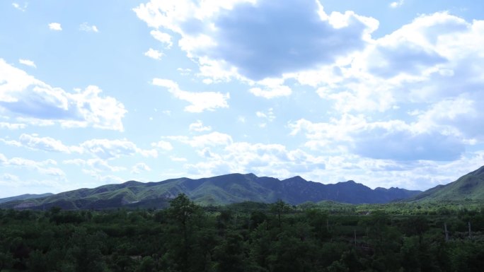 延时青山白云小村庄