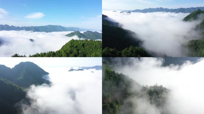 鹤峰 云层  阳光 航拍