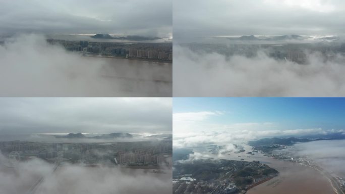 舟山 长峙岛 云雾 穿云 平流雾