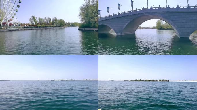 第一视角 游船 景区第一视角 水上滑行