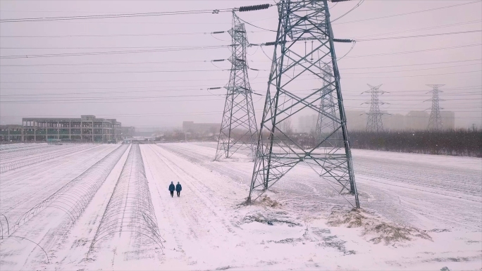 雪山大雪天实拍素材