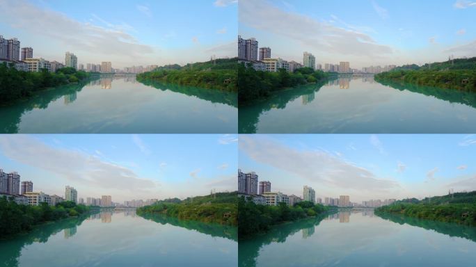 绵阳安昌河城市河流4K延时视频