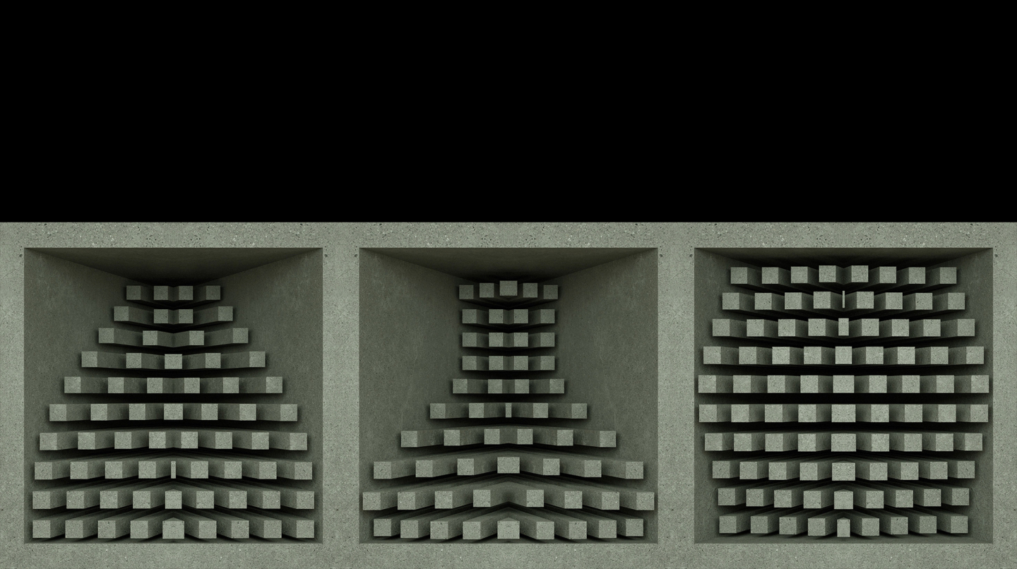 【裸眼3D】艺术方形盒子空间矩阵水泥方块