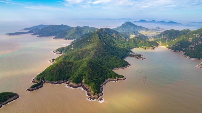 海岛航拍延时风景