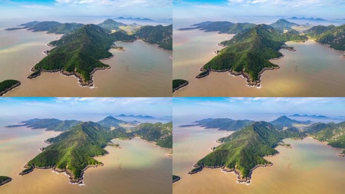 海岛航拍延时风景