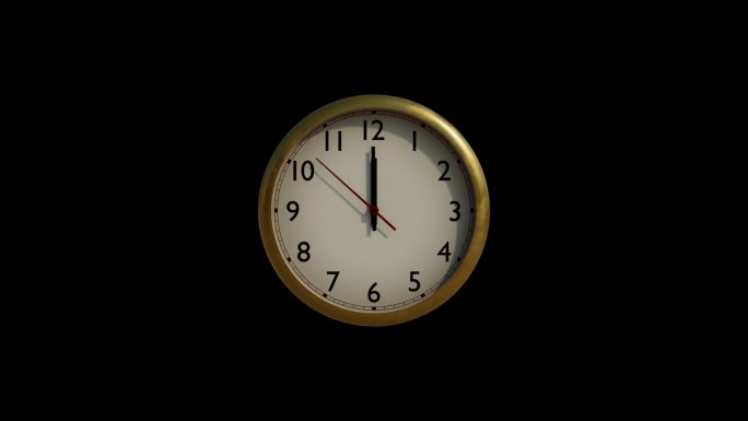 钟表时钟读秒零点透明通道