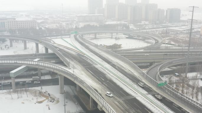 呼和浩特冬季雪景航拍