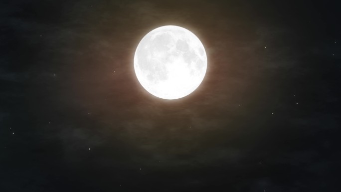 月亮圆月挂在空中