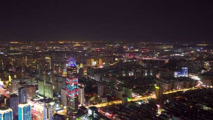 泉城之根 济南城市航拍 夜景 泉城广场