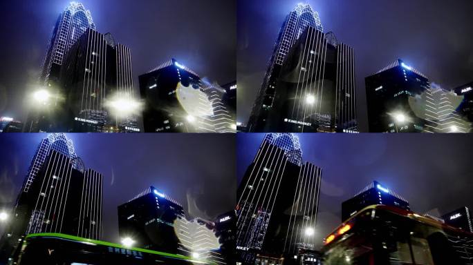 宁波南部商务区夜景仰拍