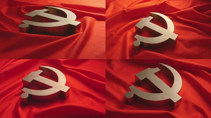 红旗 党徽  视频 素材