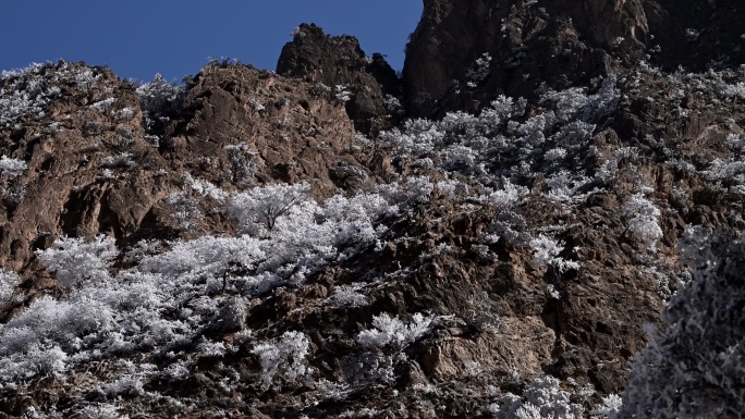 贺兰山景色冬季贺兰山雾凇霜冻雪景