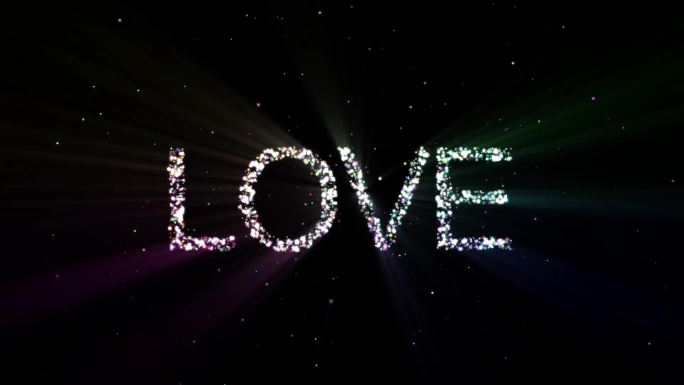love彩色粒子组合字母