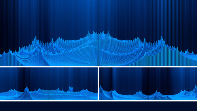 【宽屏时尚背景】蓝色波浪动感矩阵光线跳跃