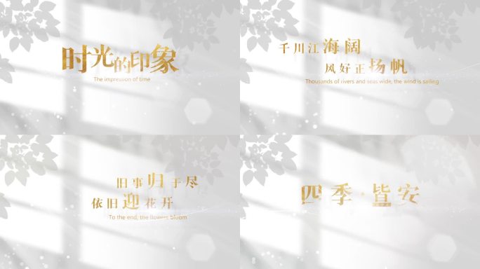 干净金色文字标题片头