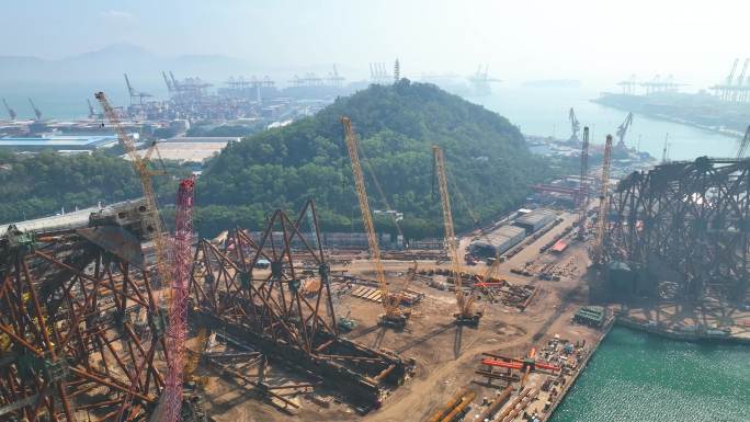 深圳赤湾海洋工程建设航拍4K