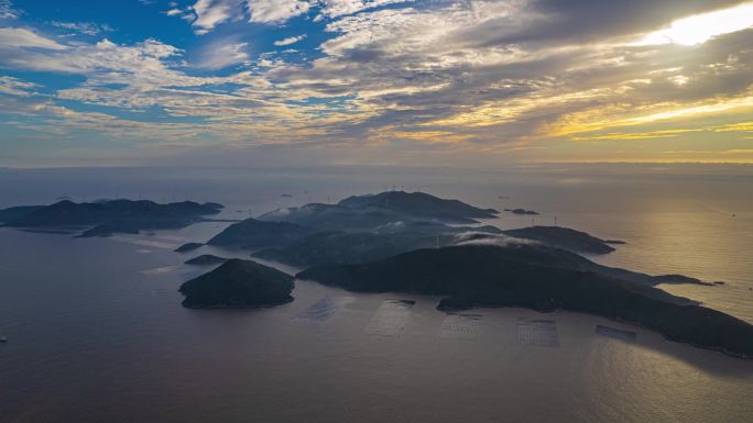 海岛航拍延时风景