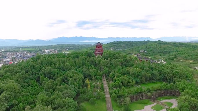 绵阳江油李白故里航拍