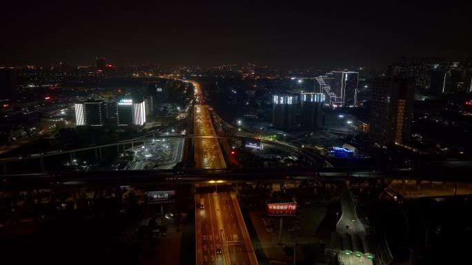 广州圆大厦城市夜景航拍04