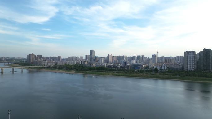 4K航拍株洲城市全景 湘江 神龙公园