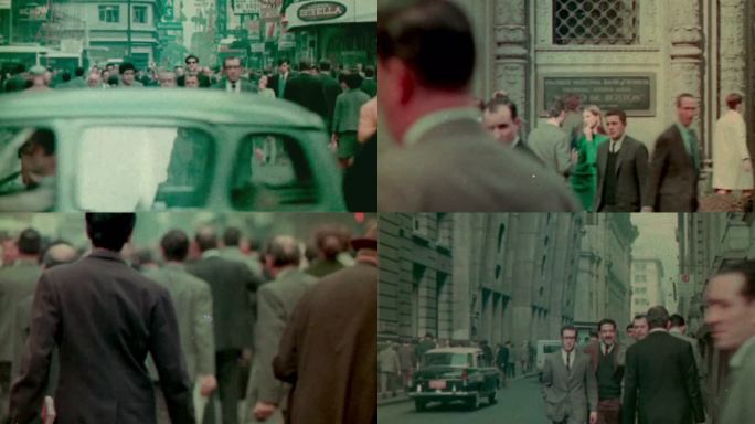 50年代欧洲城市街道行人人群居民面孔街景