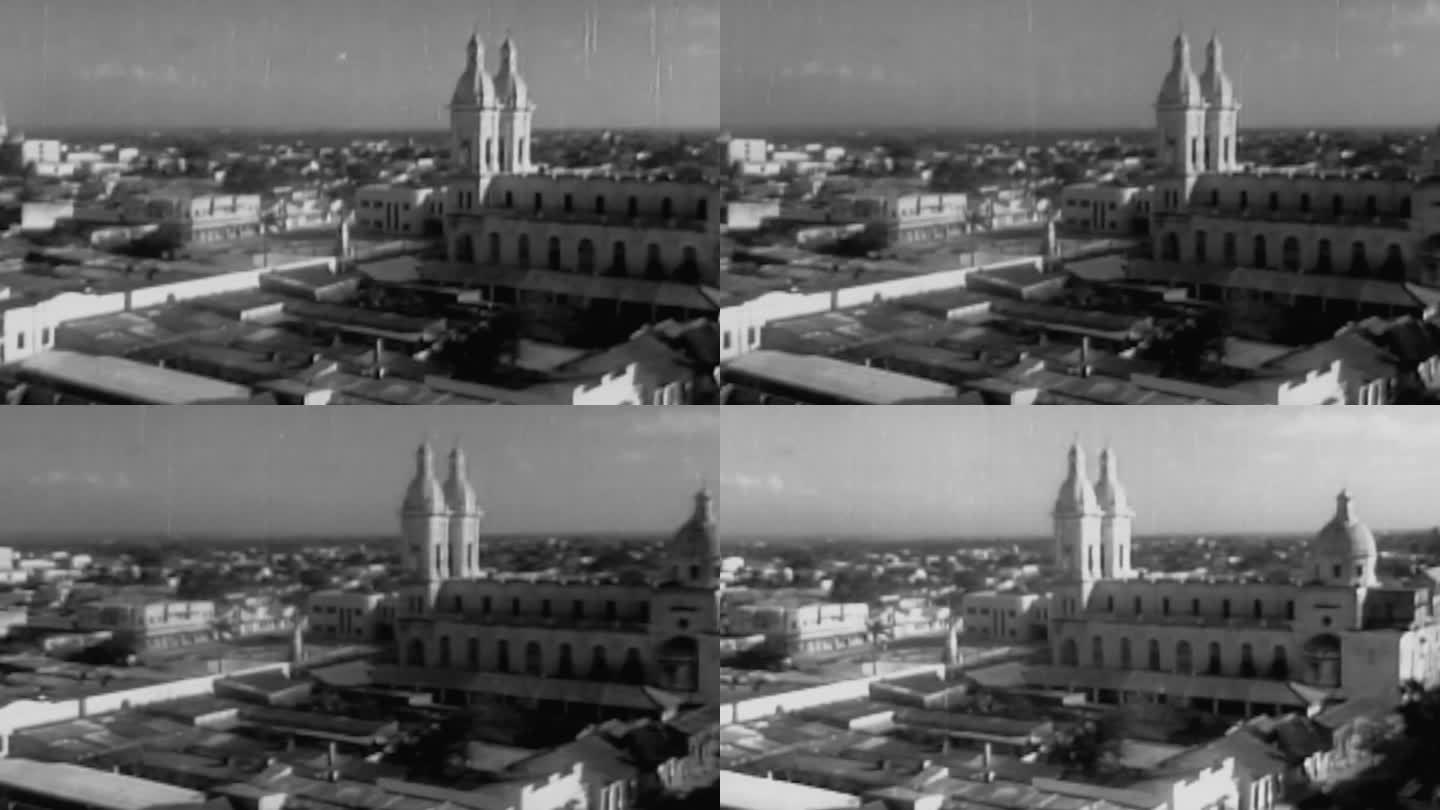 40年代巴兰基亚哥伦比亚城市全景街道