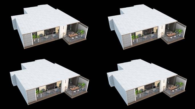 科技感洋房建筑模型动画展示
