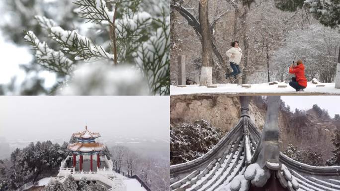 唐山凤凰山雪景 雪后公园