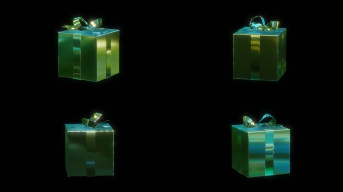 礼物盒带动画赛博朋克元宇宙通道素材