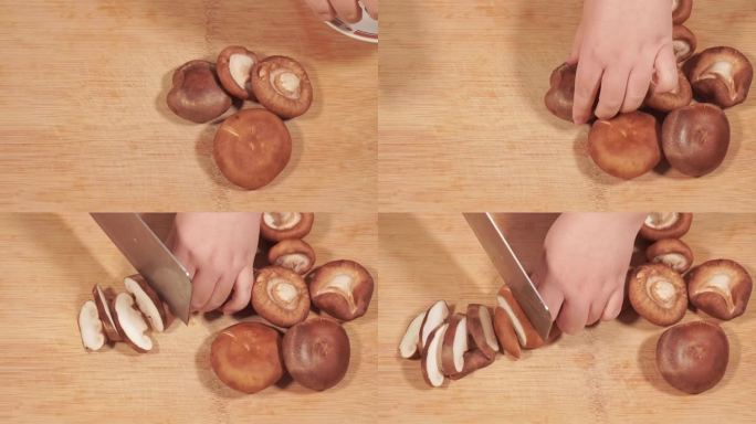 处理鲜香菇清洗香菇切香菇