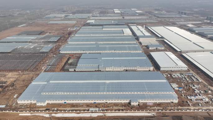 河南郑州航空港区比亚迪超级工厂航拍