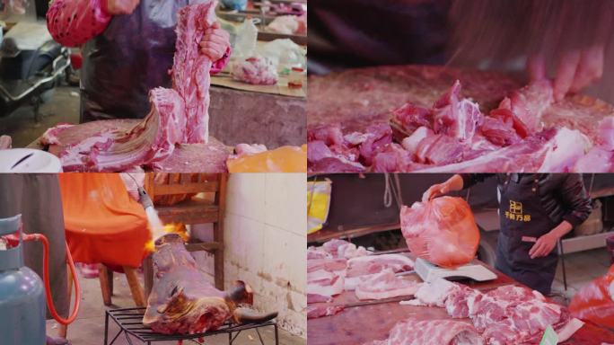 卖猪肉 菜市场卖猪肉 集市卖猪肉 猪肉