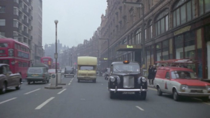 60年代伦敦建筑店铺街道风景历史