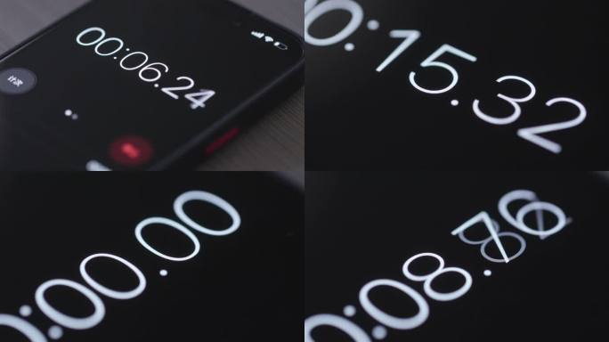 手机上的秒表数字快速变化