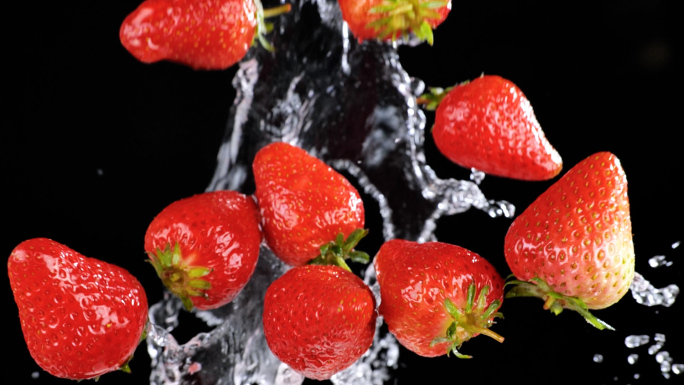 草莓采摘园草莓水果创意拍摄