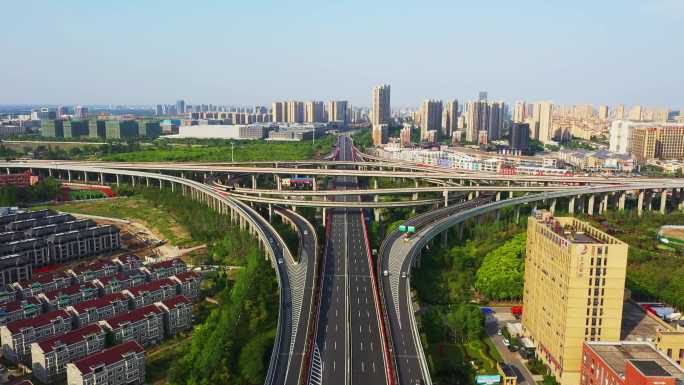 杭州临平大道高架望梅路高架城市立交航拍