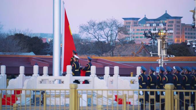 北京天安门 大气北京 升国旗