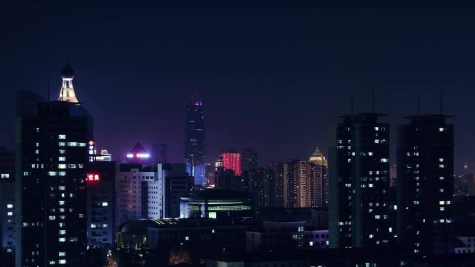 济南夜景 绿地中心夜景  济南延时 延时