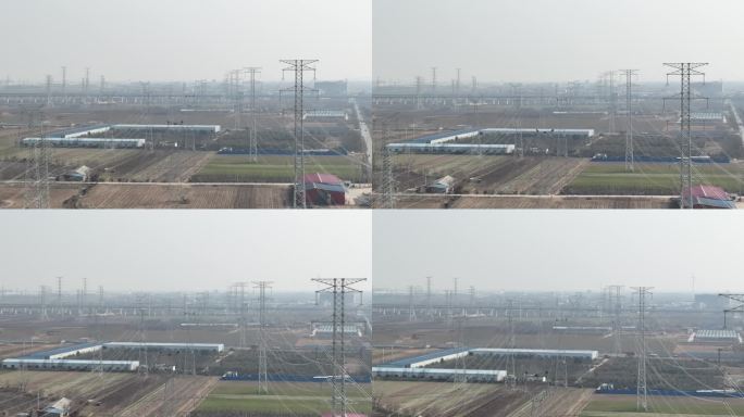 河南郑州国家电网电力高压线航拍