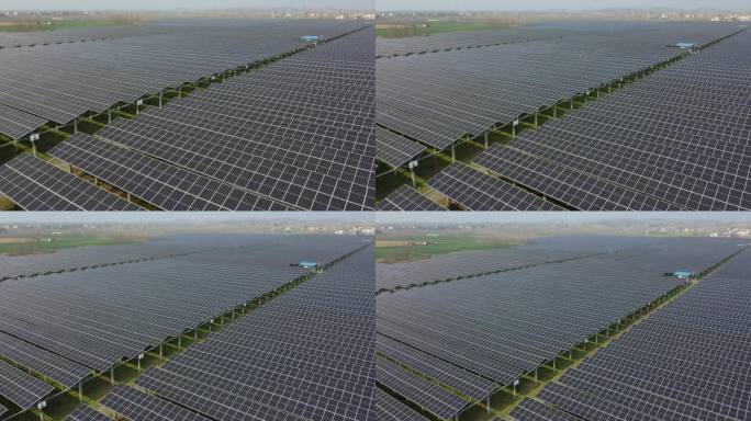 航拍湖北省钟祥市太阳能清洁能源基地