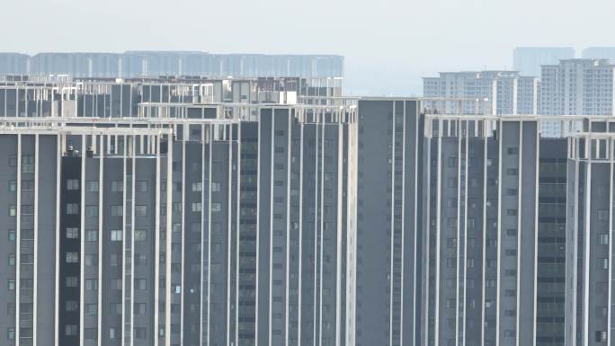 河南郑州航空港区高楼大厦住宅区航拍