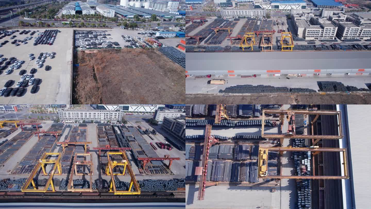 5.4K长沙国际铁路港物流企业航拍空镜